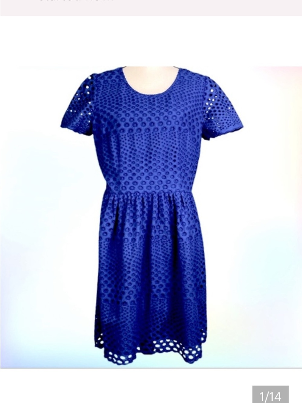 Boden blue eyelet A-line knee-length fit and flair